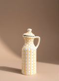 Elegant Ceramic Oil Dispenser Bottle With Handle-Polka Dot Olive Oil & Vinegar Pourer For Kitchen & Dining Table