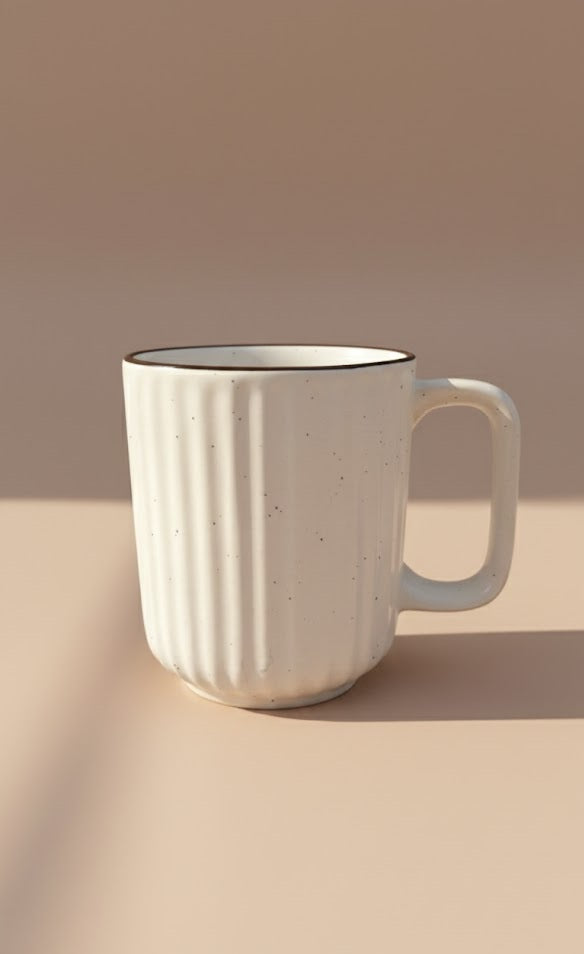Minimalist Ceramic Coffee Mug- Elegant White Tea & Coffee Cup For Home, Office & Gifting