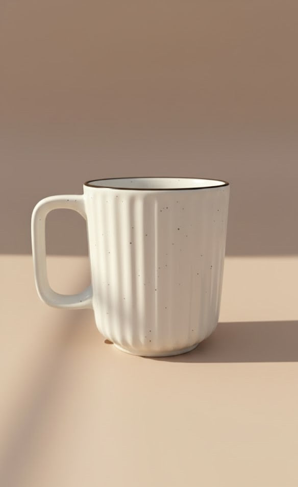 Minimalist Ceramic Coffee Mug- Elegant White Tea & Coffee Cup For Home, Office & Gifting