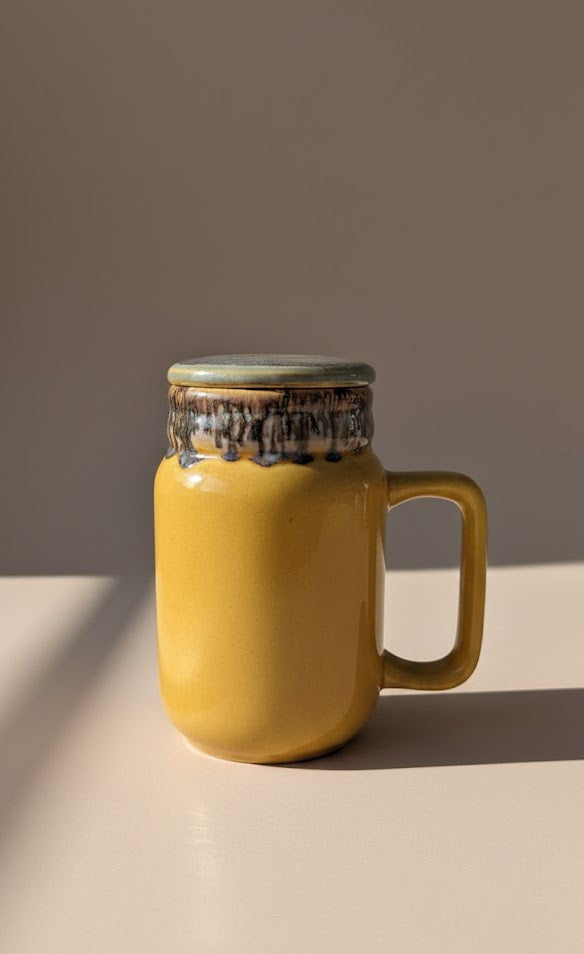 Elegant Ceramic Sipper With Lid & Handle (600 ML)