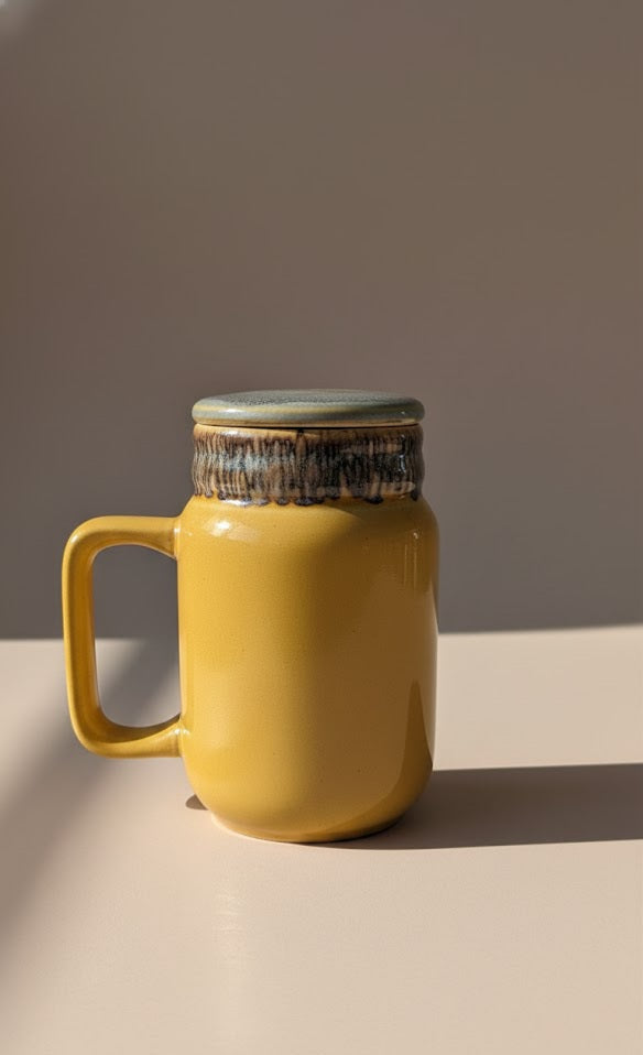 Elegant Ceramic Sipper With Lid & Handle (600 ML)