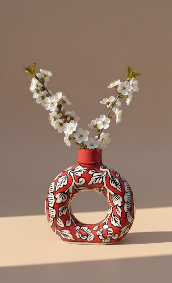 Handcrafted Sculptural Ceramic Vase- Luxury Floral Decor Accent