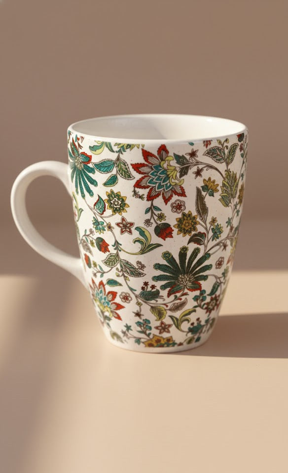 Multicolor Floral Ceramic Coffee Mug- Elegant Tea & Coffee Cup For Home, Office & Gifting