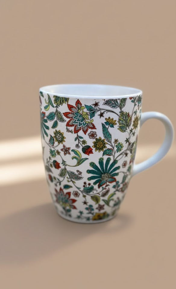 Multicolor Floral Ceramic Coffee Mug- Elegant Tea & Coffee Cup For Home, Office & Gifting