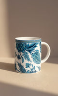 Blue Floral Ceramic Coffee Mug- Elegant Tea & Coffee Cup For Home & Office Use