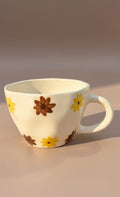 Handmade Flooral Ceremic Mug | Daisy Print Coffee & Tea Mug | Aesthetic Stoneware Mug For Gifting