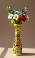 Hand-Painted Ceramic Flower Vase | Decorative Flower Vase For Living Room, Dining Table & Home Decor