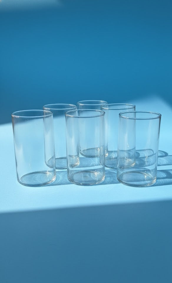 Premium Clear Glass Tumbler Set Of 6 (250 ML) | Minimalist Drinking Glasses For Water,Juice & Cocktails