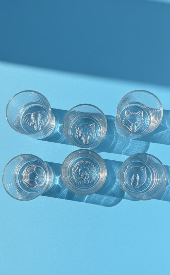 Premium Embossed Crystal Glass Set Of 6 (310 ML) | Designer Drinking Glasses With Inside & Outside Detailing | Luxury Tumblers For Water, Juice & Cocktails