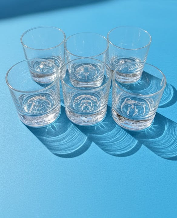 Premium Embossed Crystal Glass Set Of 6 (310 ML) | Designer Drinking Glasses With Inside & Outside Detailing | Luxury Tumblers For Water, Juice & Cocktails