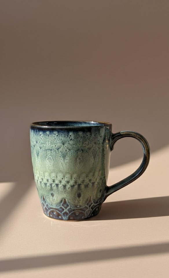 Textured Ceramic Coffee Mug- Minimalist White Tea & Coffee For Home, Office & Gifting