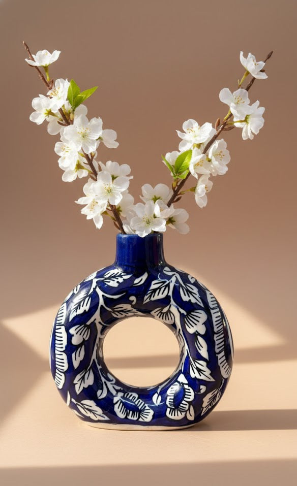 Handcrafted Sculptural Ceramic Vase- Luxury Floral Decor Accent