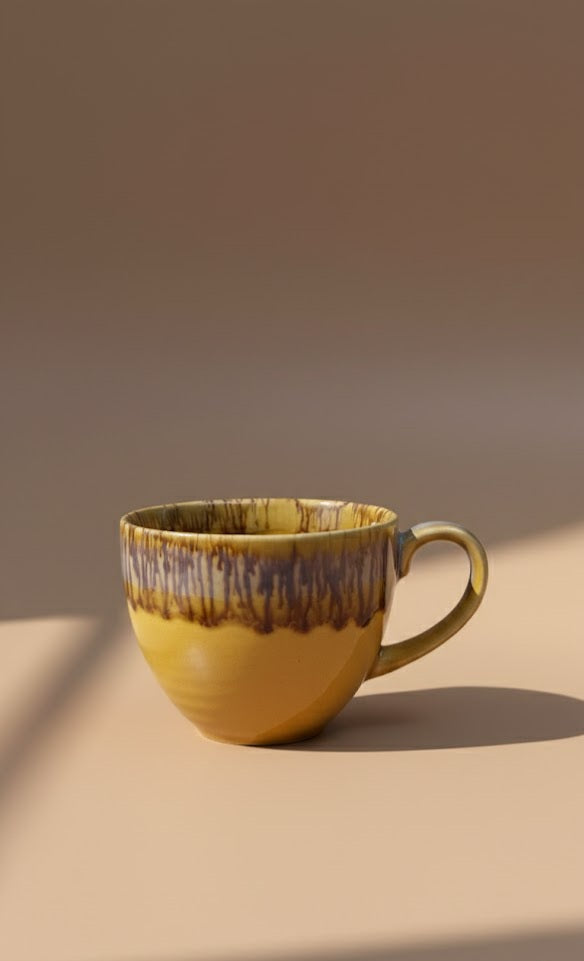 Handmade Ceramic Mug With Drip Glaze- Artisan Coffee & Tea Mug