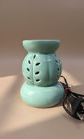 Ceramic Electric Oil Diffuser | Floral Cutwork Aroma Burner For Home & Spa