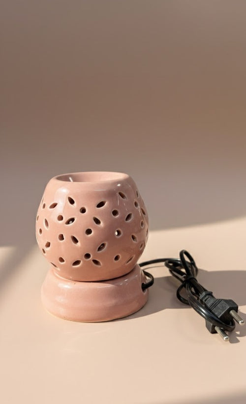 Ceramic Electric Oil Diffuser | Minimal Cutwork Aroma Burner For Home & Spa