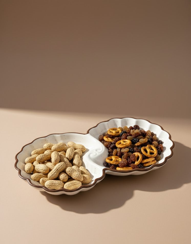 Handcrafted Shell-Shaped Ceramic Snack Platter | Elegant Serving Dish For Snacks, Starters & Desserts