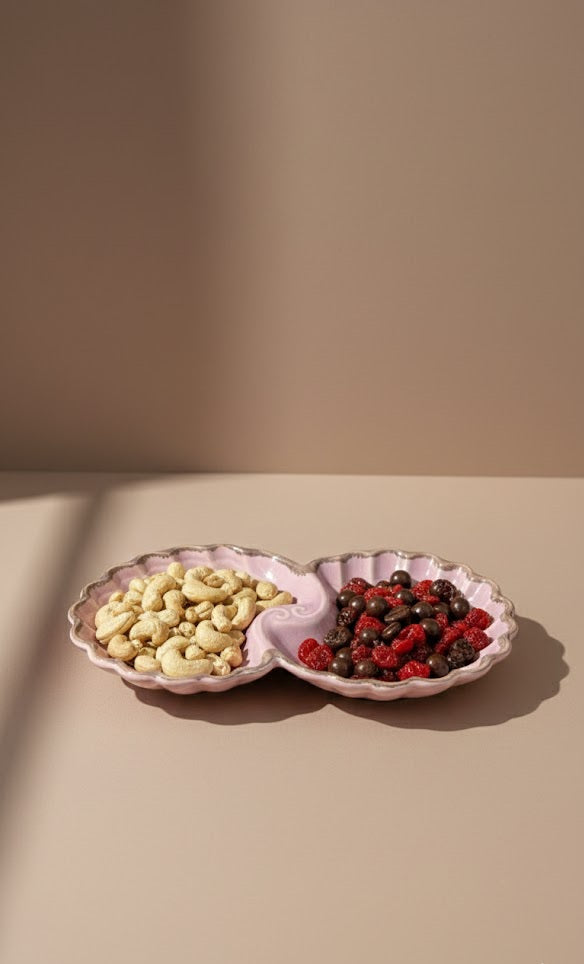 Handcrafted Shell-Shaped Ceramic Snack Platter | Elegant Serving Dish For Snacks, Starters & Desserts