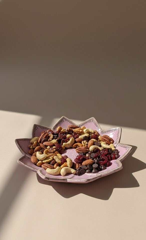 Handcrafted Flower-Shaped Ceramic Snack Platter | Elegant Serving Plate For Snacks, Sweets & starters