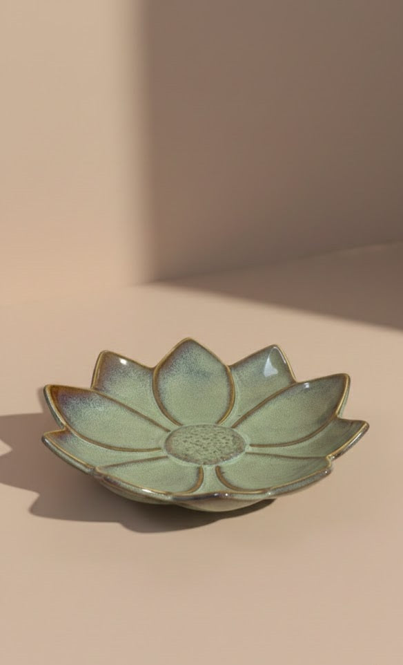 Handcrafted Flower-Shaped Ceramic Snack Platter | Elegant Serving Plate For Snacks, Sweets & starters