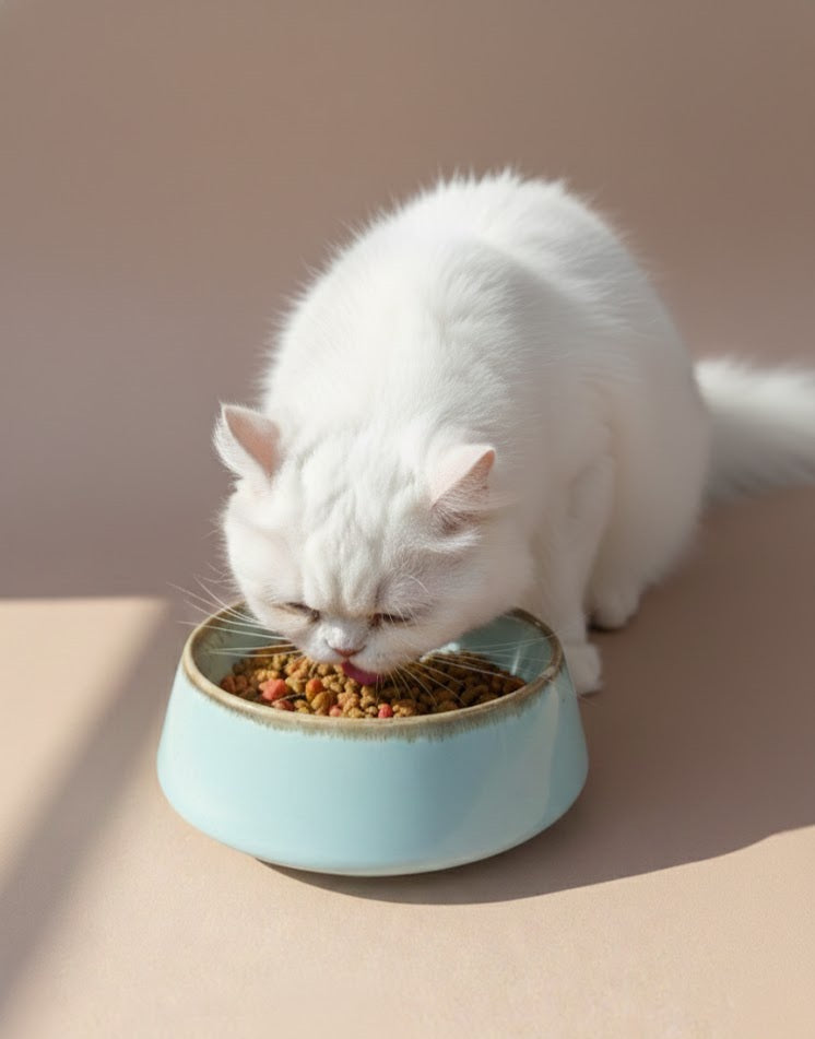Handcrafted Ceramic Dog & Cat Bowl (Large Size) -Premium Glazed Pet Feeding Bowl With Natural Finish