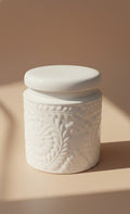 Embossed Ceramic Storage Jar With Lid | Minimalist Kitchen Canister