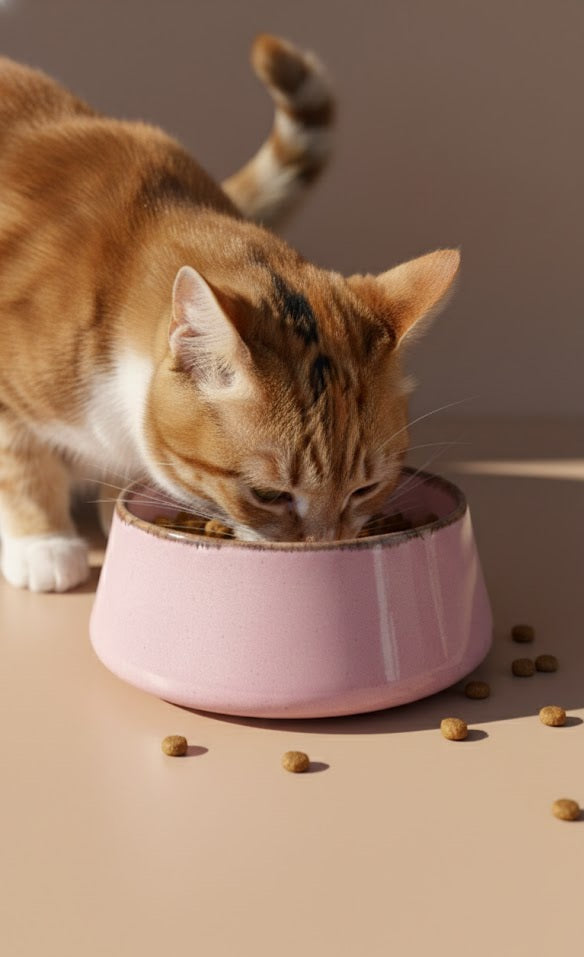 Premium Ceramic Dog & Cat Feeding Bowl (Medium Size)| Non- Slip Pet Food Bowl For Dogs And Cats